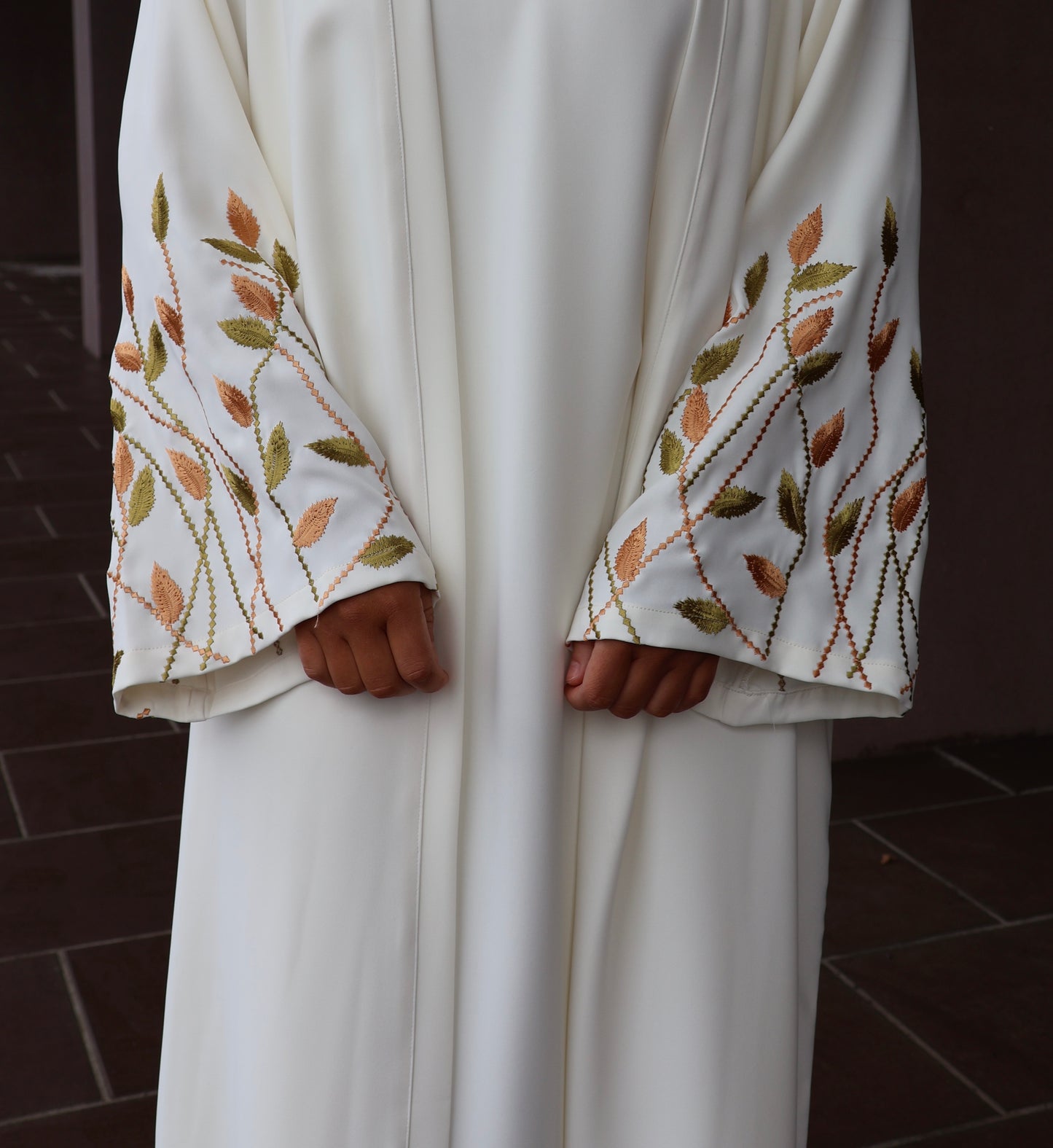 ABAYASET HAFSA (MOSSGREEN/PASTELORANGE)