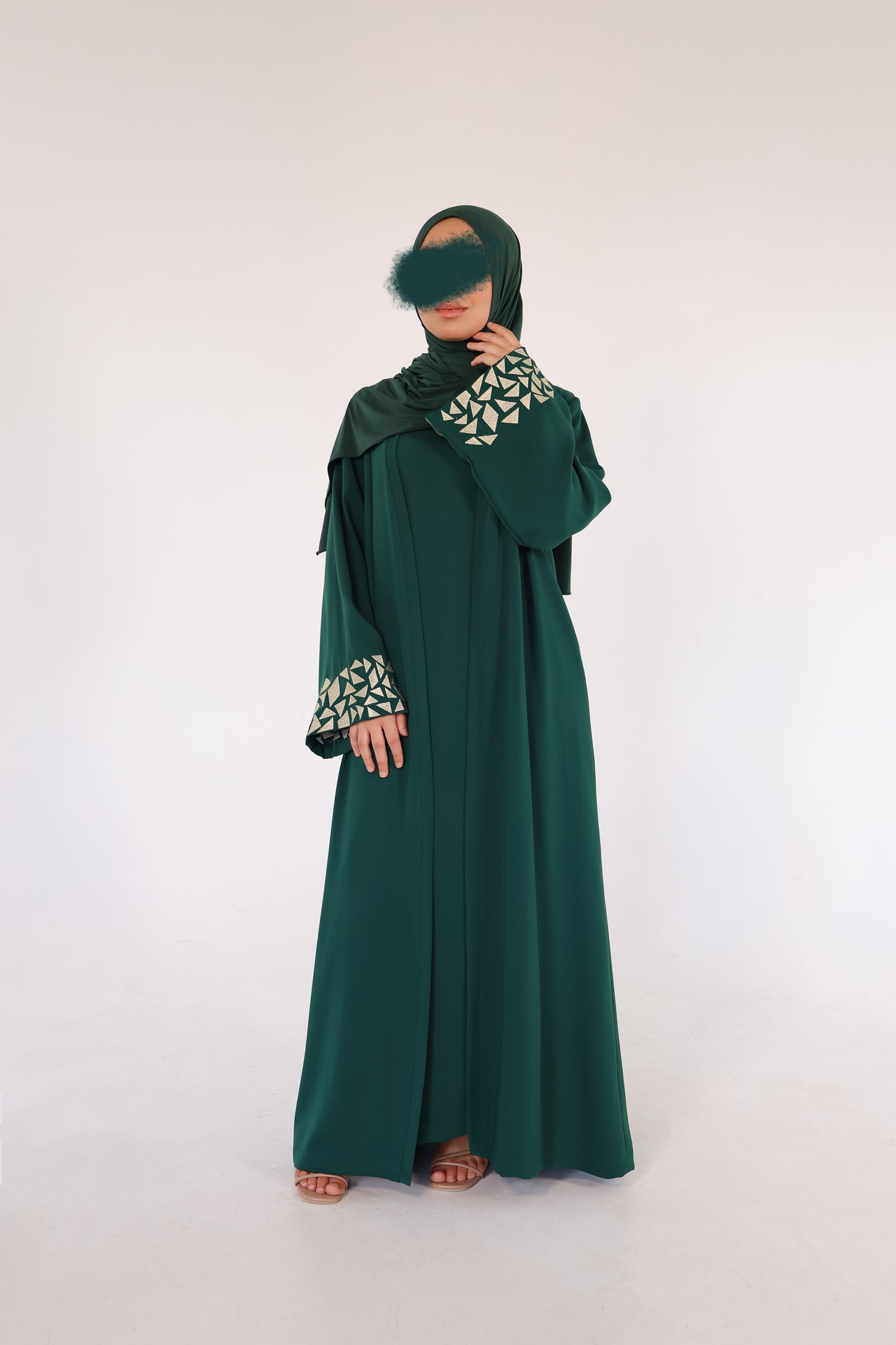 ABAYASET KENZA (DARKGREEN/GOLD)