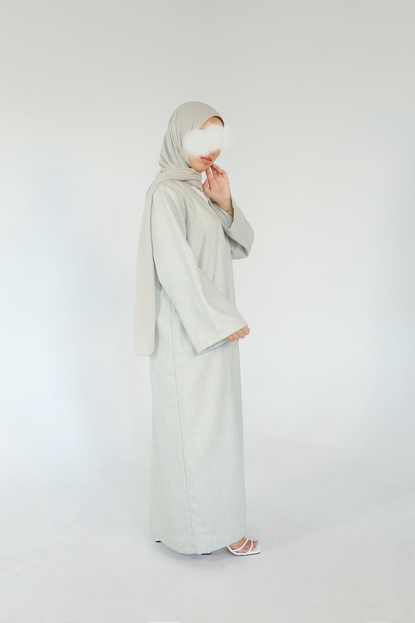 ABAYA KHIDR (CREME - PASTELGREEN)