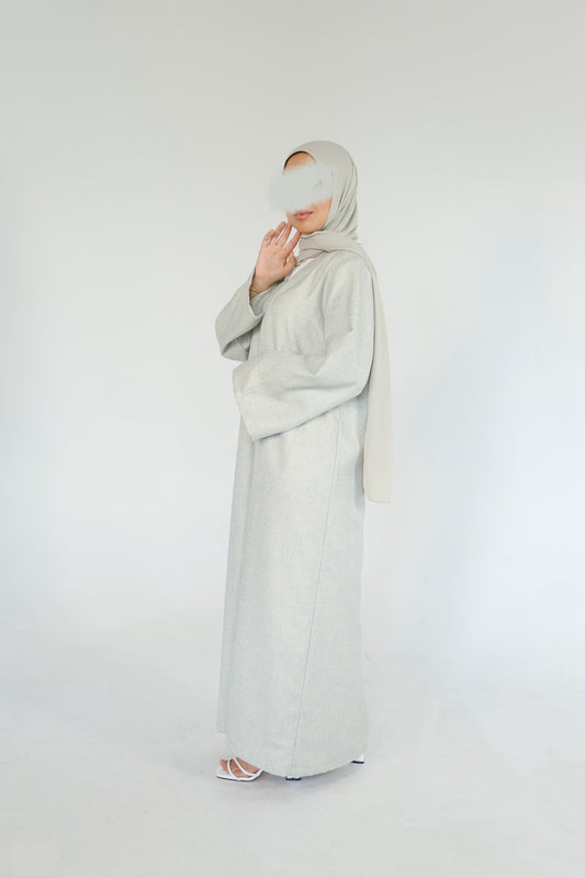 ABAYA KHIDR (CREME - PASTELGREEN)