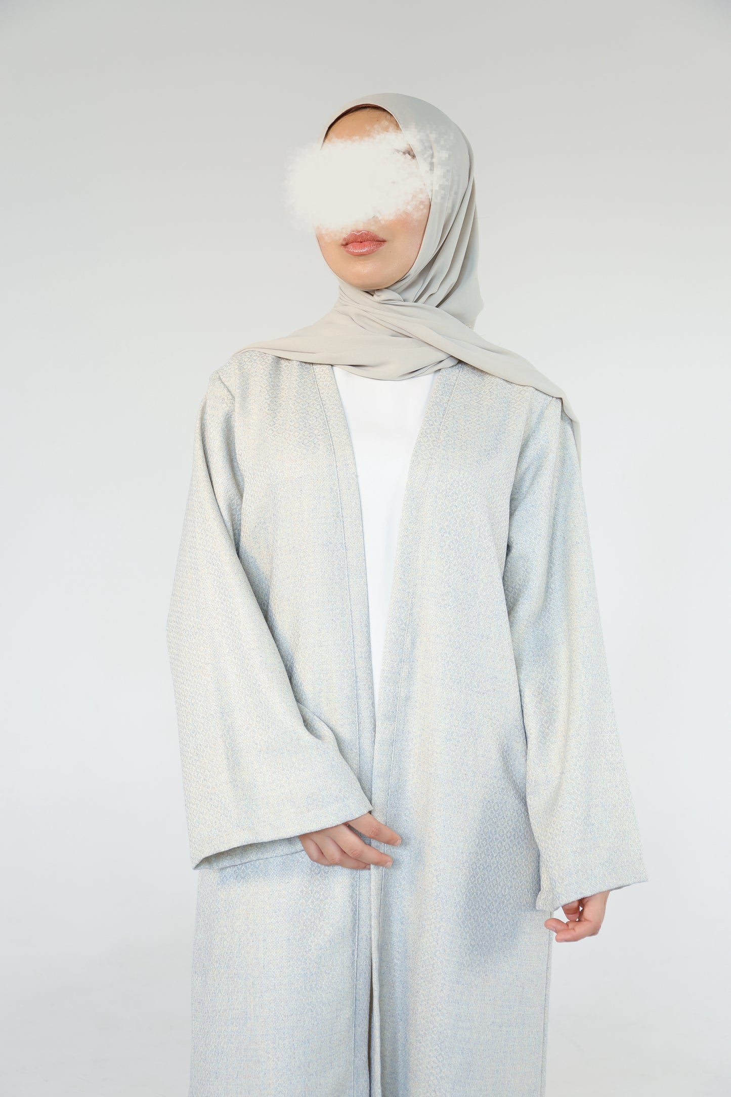 ABAYA KHIDR (CREME - PASTELGREEN)