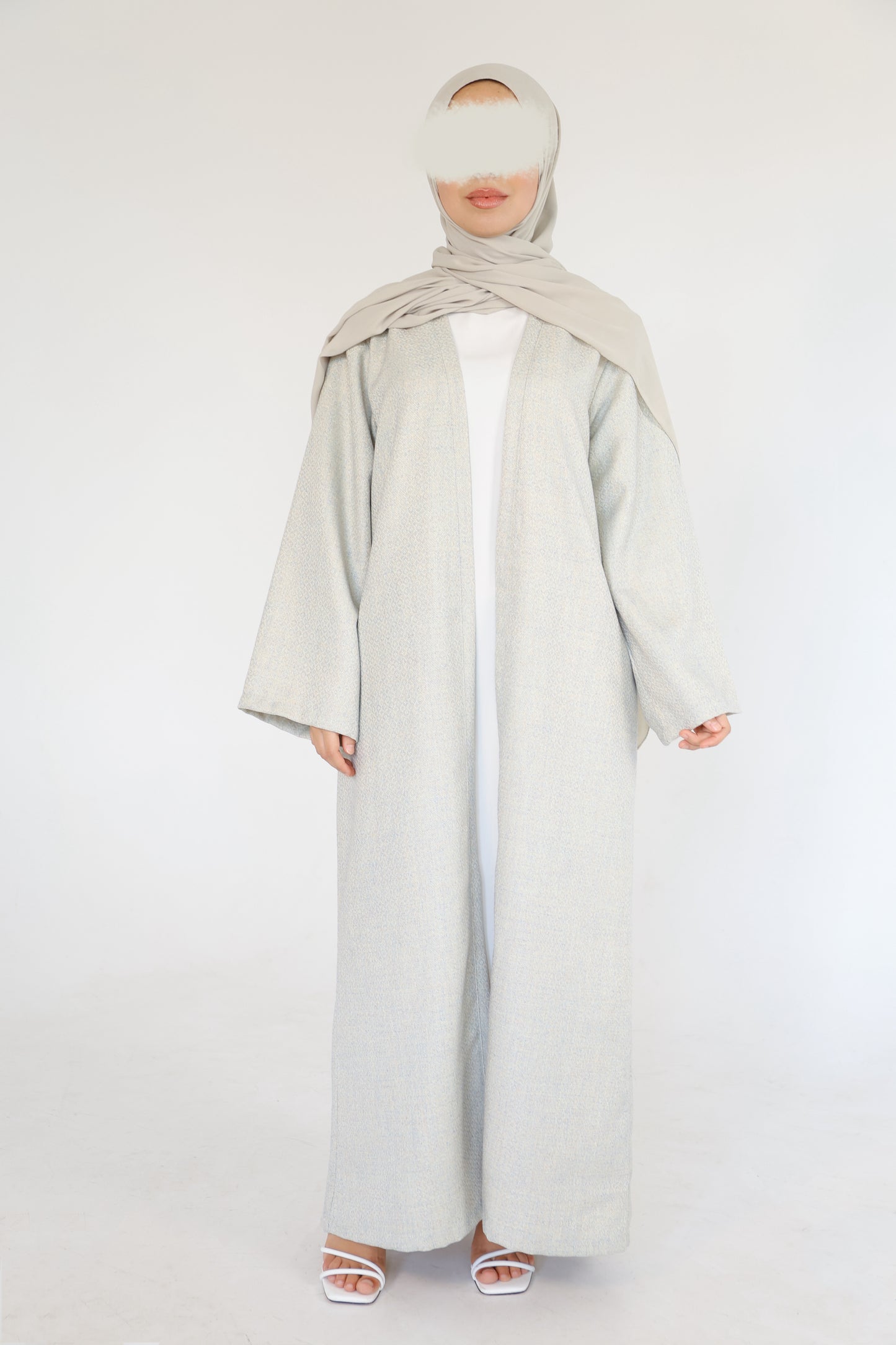 ABAYA KHIDR (CREME - PASTELGREEN)